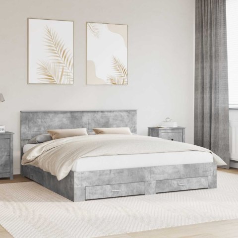 Ramka łóżka Betonowy szary 180 x 200 cm Materiał drewnopochodny