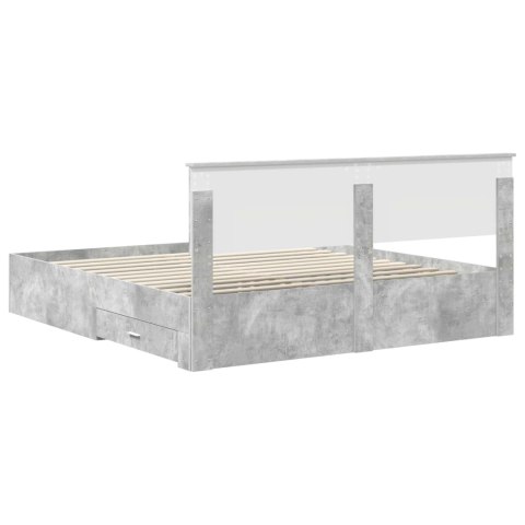 Ramka łóżka Betonowy szary 180 x 200 cm Materiał drewnopochodny