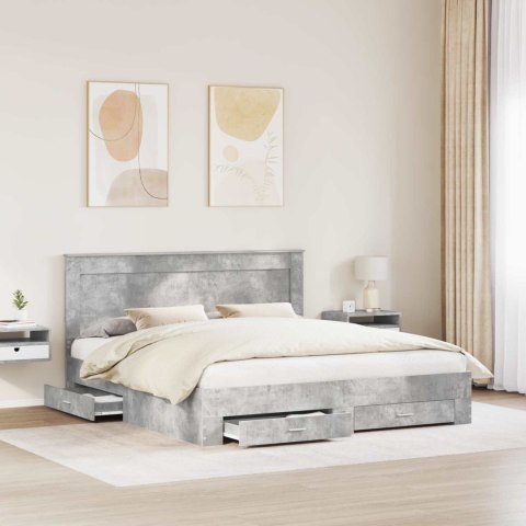 Ramka łóżka Betonowy szary 180 x 200 cm Materiał drewnopochodny