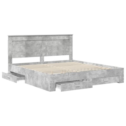 Ramka łóżka Betonowy szary 180 x 200 cm Materiał drewnopochodny