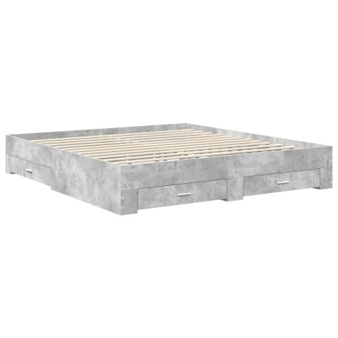 Ramka łóżka Betonowy szary 180 x 200 cm Materiał drewnopochodny