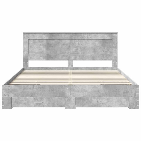 Ramka łóżka Betonowy szary 180 x 200 cm Materiał drewnopochodny