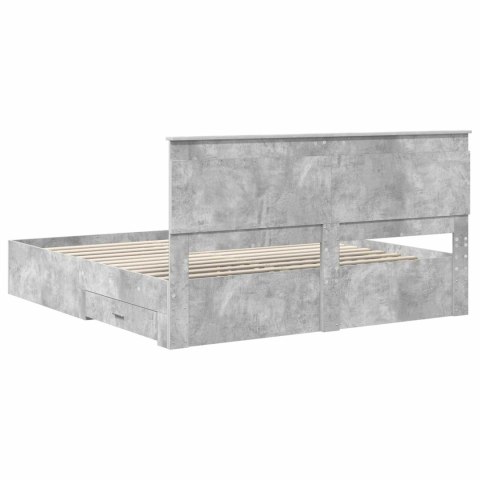 Ramka łóżka Betonowy szary 180 x 200 cm Materiał drewnopochodny