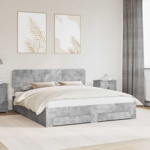 Ramka łóżka Betonowy szary 180 x 200 cm Materiał drewnopochodny