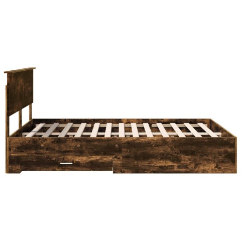 Ramka łóżka Dąb wędzony 140 x 200 cm Materiał drewnopochodny