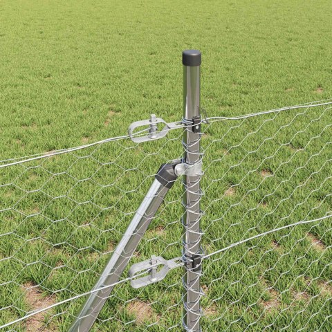 Słupek ogrodzeniowy. Srebrny 100 x 0,6 m (siatka 36 mm) Stal
