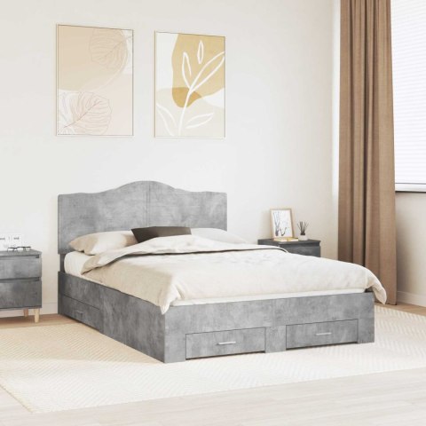 Ramka łóżka Betonowy szary 160 x 200 cm Materiał drewnopochodny