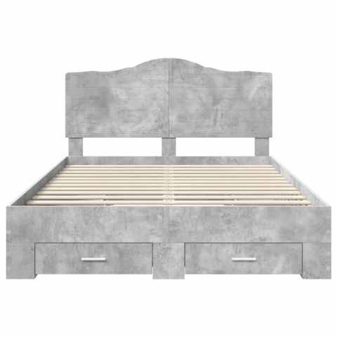 Ramka łóżka Betonowy szary 160 x 200 cm Materiał drewnopochodny