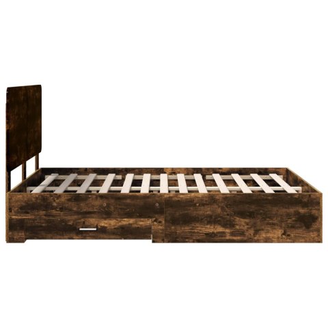 Ramka łóżka Dąb wędzony 150 x 200 cm Materiał drewnopochodny