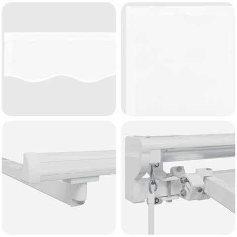 Ręczny ramowy zewnętrzny markizowy z LED Biały 3 x 2,5 m