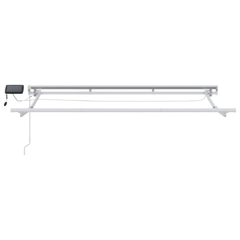 Ręczny ramowy zewnętrzny markizowy z LED Biały 3,5 x 2,5 m
