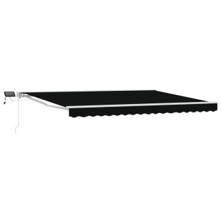 Ręczny ramowy zewnętrzny markizowy z LED Czarny 4 × 3 m
