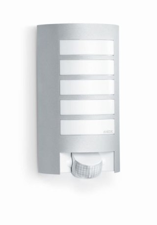 Lampa elewacyjna z czujnikiem ruchu i zmierzchu Steinel L 12 S PIR max.60W E27 IP44 IK03 230V srebrna / aluminium