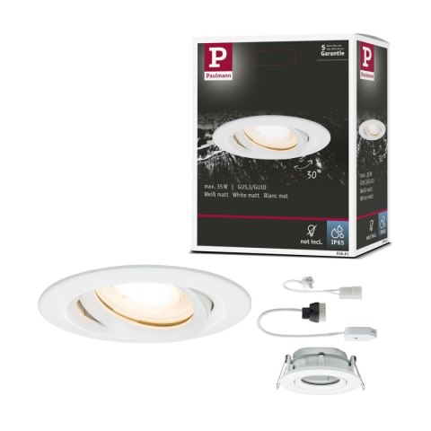 Oprawa do wbudowania NOVA PLUS LED DIM wychylna GU10 max.35W 93mm IP65 230V biały matowy / aluminium