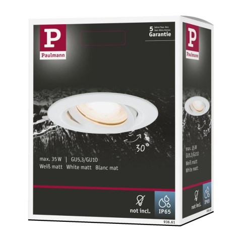 Oprawa do wbudowania NOVA PLUS LED DIM wychylna GU10 max.35W 93mm IP65 230V biały matowy / aluminium