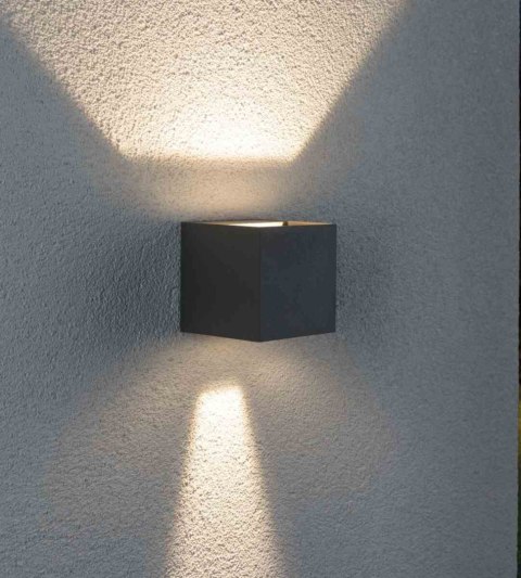 Oprawa elewacyjna CYBO LED 2x3,5W 2700K 2x355lm IP65 80x80mm 230V szary /aluminium