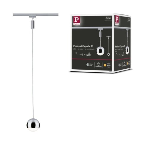 Oprawa zwieszana na szynoprzewód URail CAPSULE LED II DIM 6W 2700K 230V chrom matowy / metal