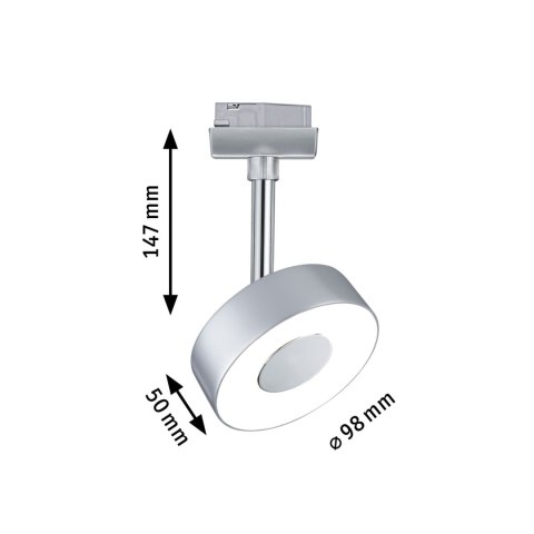Reflektor na szynoprzewód URail CIRCLE LED DIM 5W 222lm 2700K 230V chrom matowy/ metal