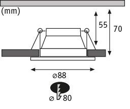 Oprawa do wbudowania COLE COIN LED 3-STEP DIM 1x6W 470lm 2700K IP44 230V czarny / złoty / matowy