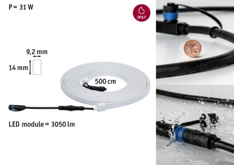 Taśma zewnętrzna LED Plug & Shine 5m 3000K 31W 2500lm IP67 24V biały
