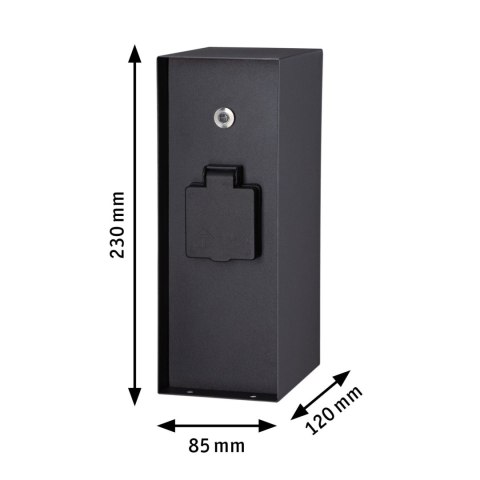 Zewnętrzna kolumna zasilająca RIO 3GN. 230V + czujnik zmierzchu 230V IP44 stal szlachetna / antracyt