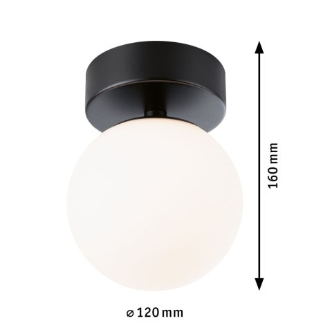 Lampa sufitowa łazienkowa GOVE LED 5W 400lm 3000K IP44 230V czarny matowy / metal / szkło
