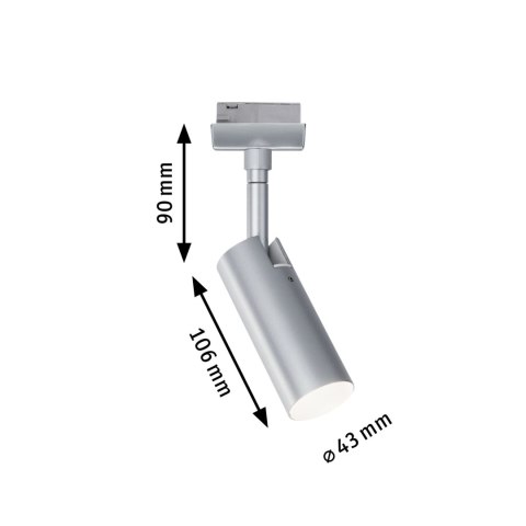 Reflektor na szynoprzewód URail TUBO LED 3-STEP DIM 4W 150lm 4000K 230V chrom matowy/ metal