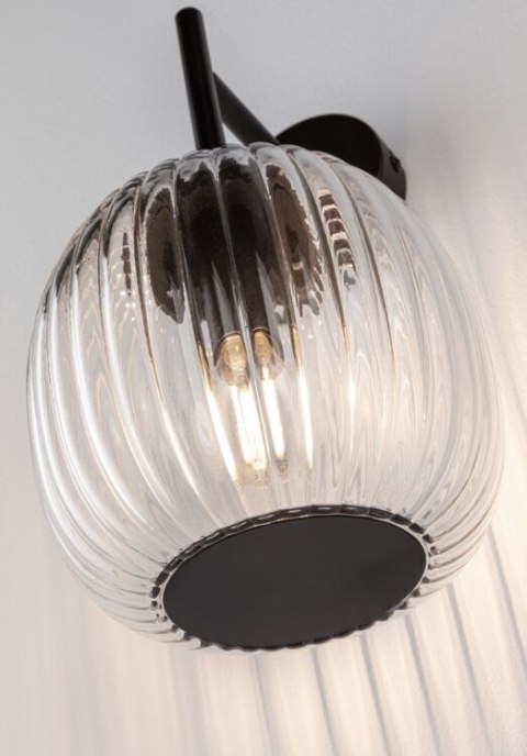 Kinkiet ścienny łazienkowy RUYA E14 max.20W IP44 230V czarny mat / szkło