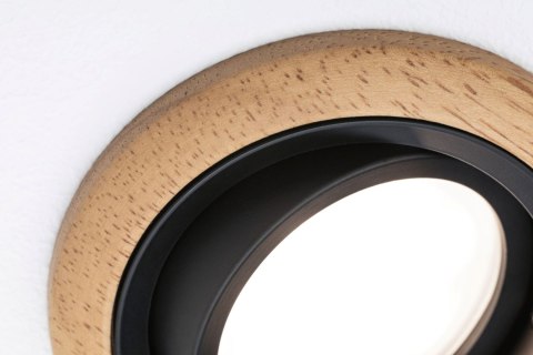 Oprawa do wbudowania LANATI COIN LED 6W 470lm 84mm 2700K IP20 230V drewno / czarny matowy / aluminium