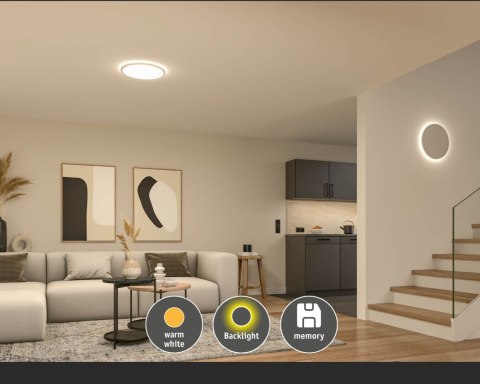 Plafoniera ATRIA SHINE LED Backlight DIM 32W 3680lm okragłą 400mm 3000K 230V biały / tworzywo sztuczne
