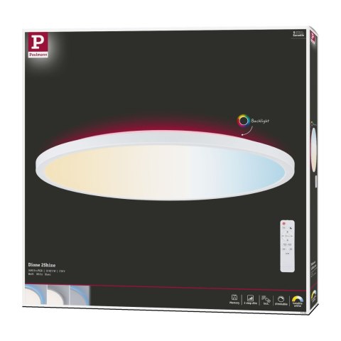 Plafoniera ATRIA SHINE LED Backlight RGB+W 32W 2700lm okragłą 400mm 3000K-6500K 230V biały / tworzywo sztuczne
