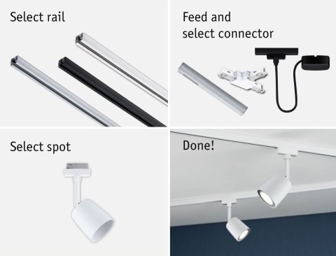 Reflektor na szynoprzewód URail SPOT GU10 max.10W 230V biały RAL9003 / metal