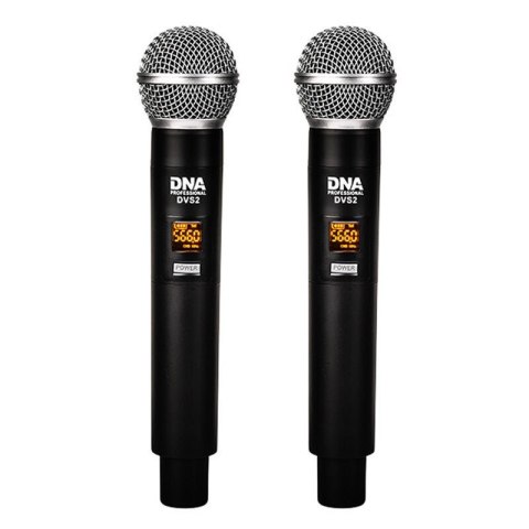 DVS2 - Mikrofon bezprzewodowy, 2x nadajnik doręczny + baza, pasmo UHF 560-590 MHz