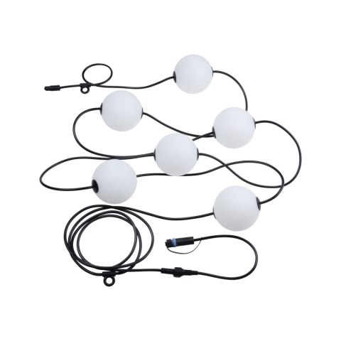 Łańcuch świetlny NAIMA Plug & Shine 5,88m kule 10cm 6x1W 3000K IP67 6x100lm 24V biały / czarny / tworzywo sztuczne