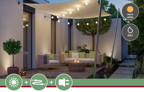 Łańcuch świetlny NAIMA Plug & Shine 5,88m kule 10cm 6x1W 3000K IP67 6x100lm 24V biały / czarny / tworzywo sztuczne