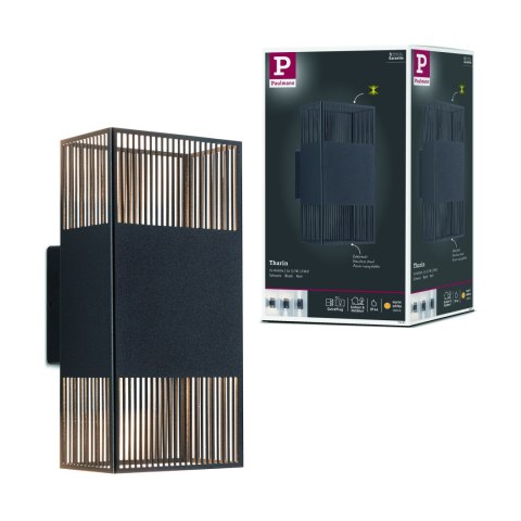 Oprawa elewacyjna THARIN LED 2 X 3,7W 640lm 3000K IP44 230V czarny / metal