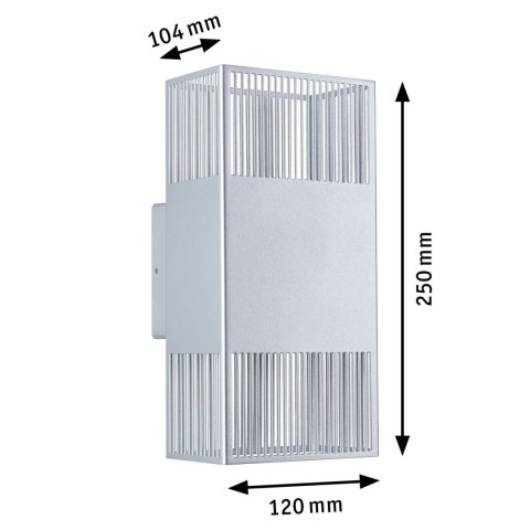 Oprawa elewacyjna THARIN LED 2 X 3,7W 640lm 3000K IP44 230V srebrny / metal