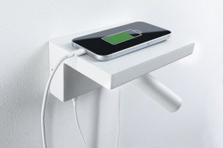 Oprawa ścienna JERIK LED 2,4W 3-STEP DIM 160lm 3000K USB-C 230V Z przełącznikiem Biały mat /metal
