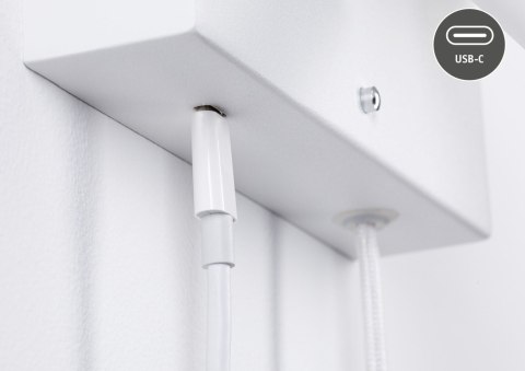 Oprawa ścienna JERIK LED 2,4W 3-STEP DIM 160lm 3000K USB-C 230V Z przełącznikiem Biały mat /metal