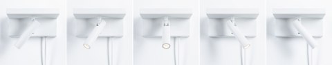 Oprawa ścienna JERIK LED 2,4W 3-STEP DIM 160lm 3000K USB-C 230V Z przełącznikiem Biały mat /metal