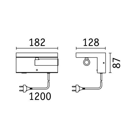 Oprawa ścienna JERIK LED 2,4W 3-STEP DIM 160lm 3000K USB-C 230V Z przełącznikiem Biały mat /metal