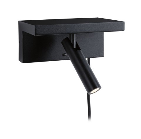 Oprawa ścienna JERIK LED 2,4W 3-STEP DIM 160lm 3000K USB-C 230V Z przełącznikiem Czarny mat /metal