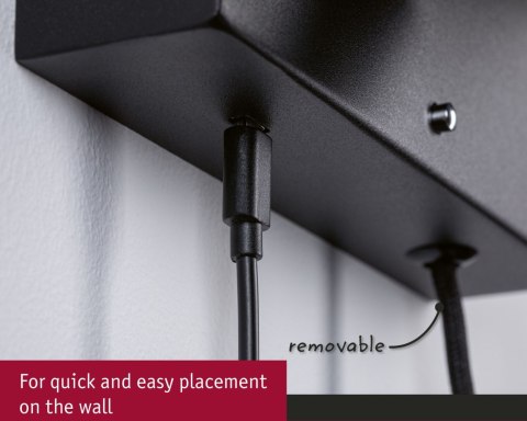 Oprawa ścienna JERIK LED 2,4W 3-STEP DIM 160lm 3000K USB-C 230V Z przełącznikiem Czarny mat /metal
