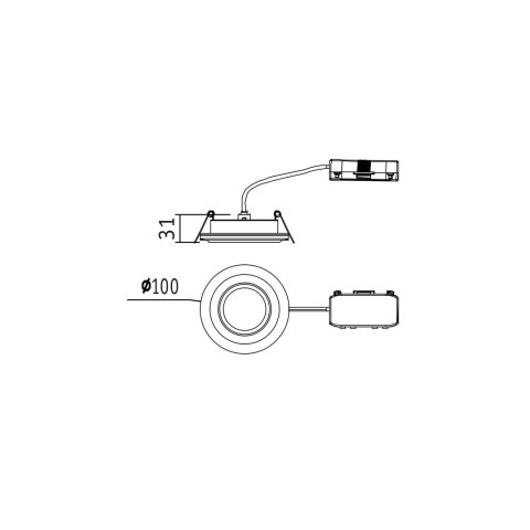 Oprawa wpuszczana SORMUS LED 3 X 6.5W 560lm / 180lm 3000K IP65 230V biały / tworzywo sztuczne