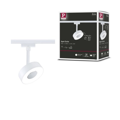 Reflektor na szynoprzewód URail CIRCLE LED 3StepDim 5W 220lm 4000K 230V biały RAL9003 / metal