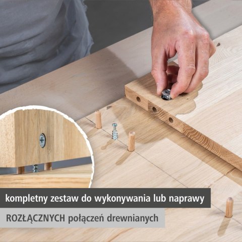 Zestaw mimośrodowych złączy meblowych, wolfcraft