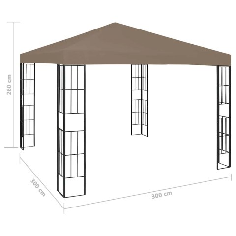 Altana ze sznurem lampek LED, 3x3 m, kolor taupe