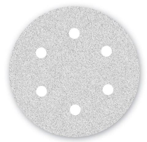 Papier ścierny Menzer WHITE fi 225 z 6 otworami K120 do szlifierek do gipsu 25 szt/opak. LHS/TBS 225 PRO