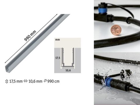 Profil aluminiowy do taśm LED Plug & Shine NEON 1 metr srebrny / aluminum