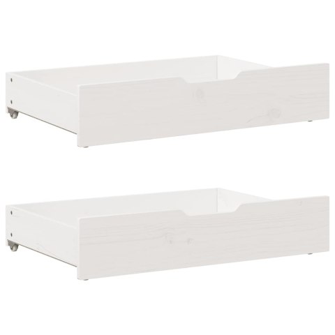 Sofa rozsuwana z szufladami, bez materaca, białe, 80x200 cm